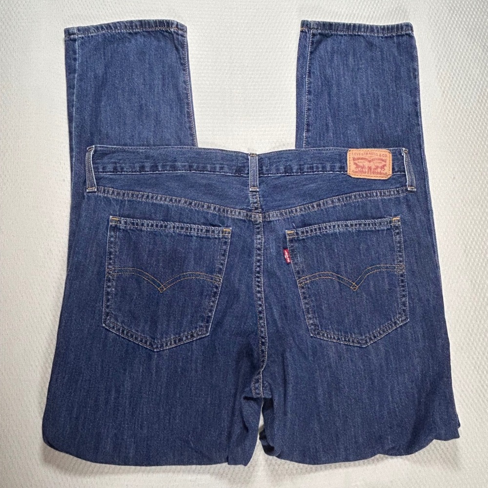 Levis Middy Straight Jeans Womens 32 Cotton Dark Wash Blue Mid Rise Denim